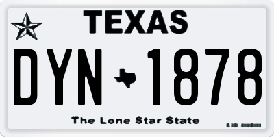 TX license plate DYN1878
