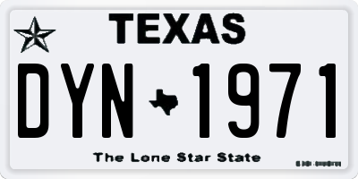 TX license plate DYN1971