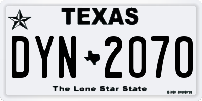TX license plate DYN2070