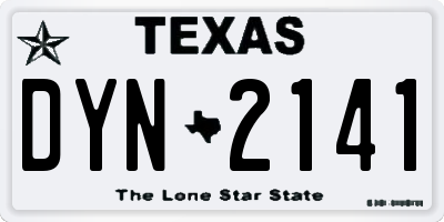 TX license plate DYN2141