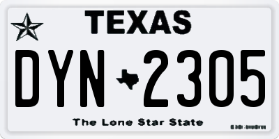 TX license plate DYN2305