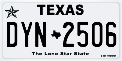 TX license plate DYN2506