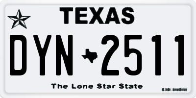 TX license plate DYN2511