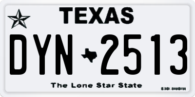 TX license plate DYN2513