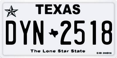 TX license plate DYN2518