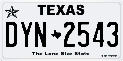 TX license plate DYN2543