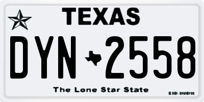 TX license plate DYN2558