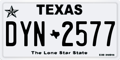 TX license plate DYN2577