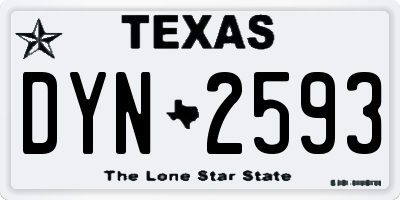 TX license plate DYN2593