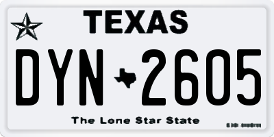 TX license plate DYN2605