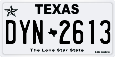 TX license plate DYN2613