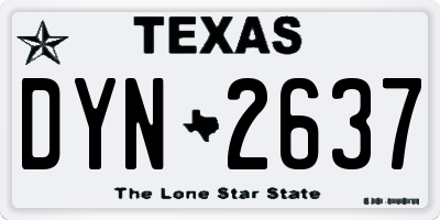 TX license plate DYN2637