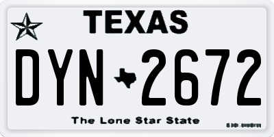 TX license plate DYN2672