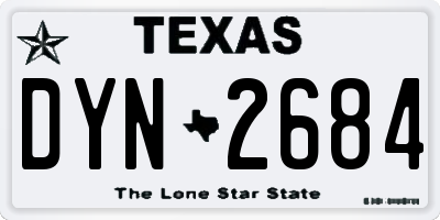 TX license plate DYN2684