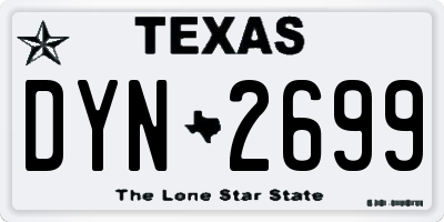 TX license plate DYN2699