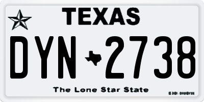 TX license plate DYN2738