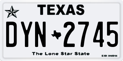 TX license plate DYN2745