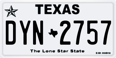 TX license plate DYN2757