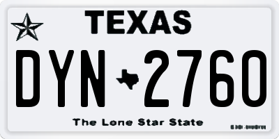 TX license plate DYN2760