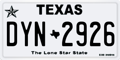 TX license plate DYN2926
