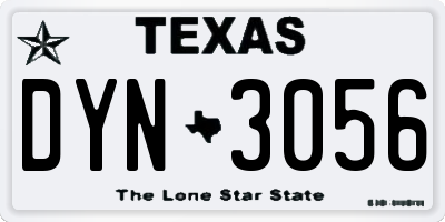 TX license plate DYN3056
