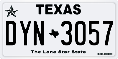 TX license plate DYN3057