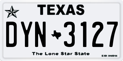 TX license plate DYN3127