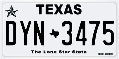 TX license plate DYN3475
