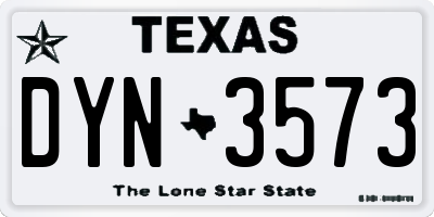 TX license plate DYN3573