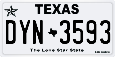 TX license plate DYN3593