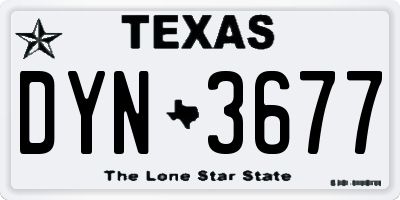 TX license plate DYN3677
