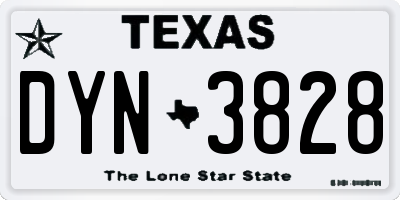 TX license plate DYN3828