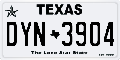 TX license plate DYN3904
