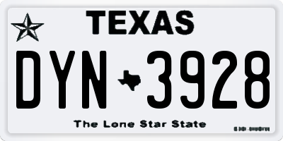 TX license plate DYN3928