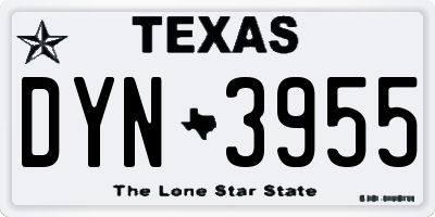 TX license plate DYN3955
