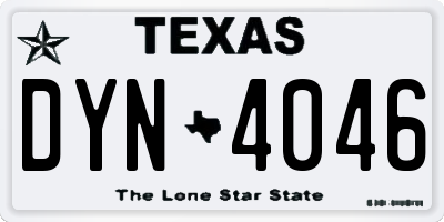 TX license plate DYN4046