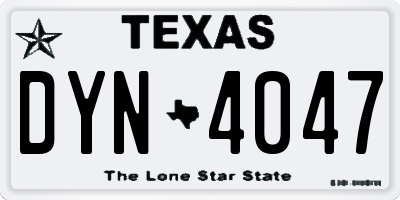 TX license plate DYN4047