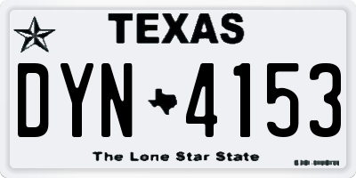 TX license plate DYN4153