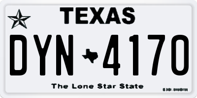 TX license plate DYN4170