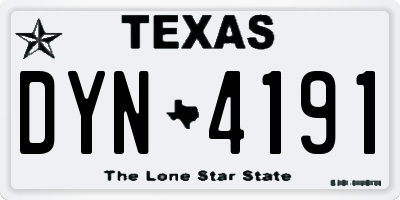 TX license plate DYN4191
