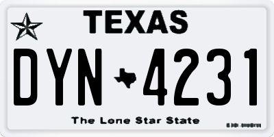 TX license plate DYN4231