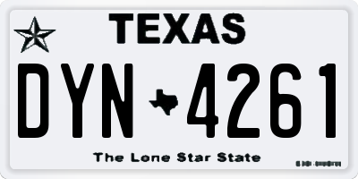 TX license plate DYN4261