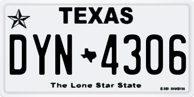 TX license plate DYN4306