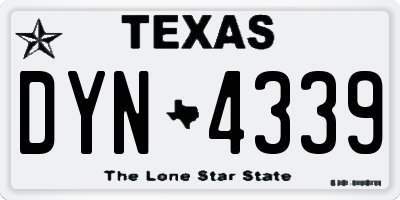 TX license plate DYN4339