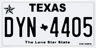 TX license plate DYN4405