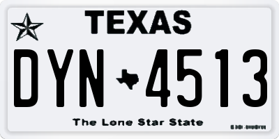 TX license plate DYN4513