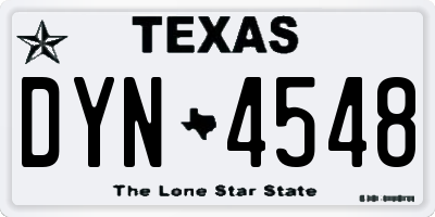 TX license plate DYN4548