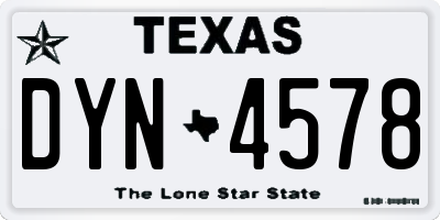 TX license plate DYN4578