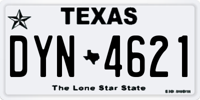 TX license plate DYN4621
