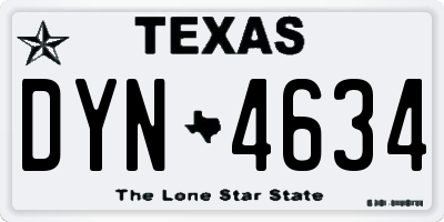 TX license plate DYN4634